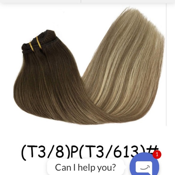 Clips in Hair Extensions Natural Human Hair Straight Double Weft-(T3/8)P(T3/613) - Picture 1 of 4